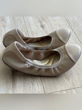 dexflex comfort Nude Patent-Cap Ballet Slip on Shoes Flats Work/ Casual Shoes